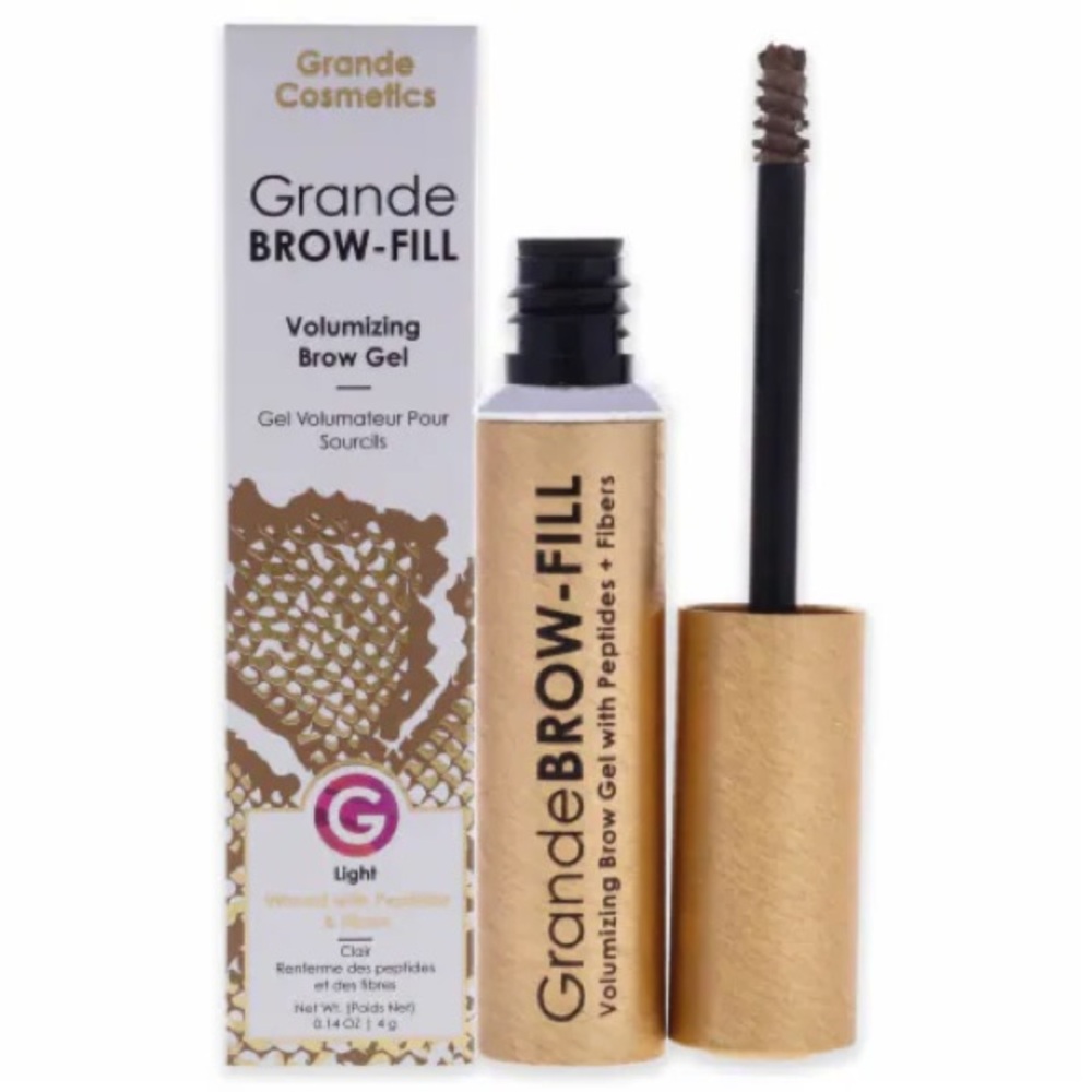 Grande Cosmetics Brow-Fill Brow Gel & Plumping Lip Stick in Red Stiletto